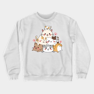 Cute Bubbly Cats Crewneck Sweatshirt